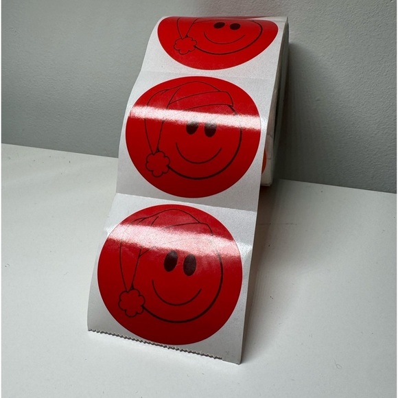 Smiley face Christmas sticker for kindle, Santa smiley face sticker 100pcs - Picture 7 of 15